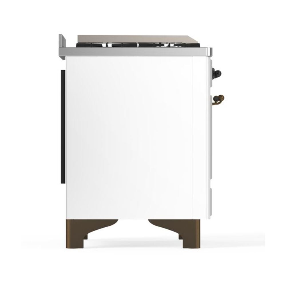 ILVE UM12F Majestic II 48 inch Dual Fuel Range with 8 Black Brass Burners, Griddle