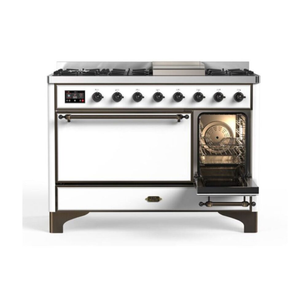 ILVE_UM12FDQNS3WHB_Majestic_II_48"_Dual_Fuel_Range_Right_Angle