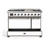 ILVE UM12F Majestic II 48 inch Dual Fuel Range with 8 Black Brass Burners, Griddle