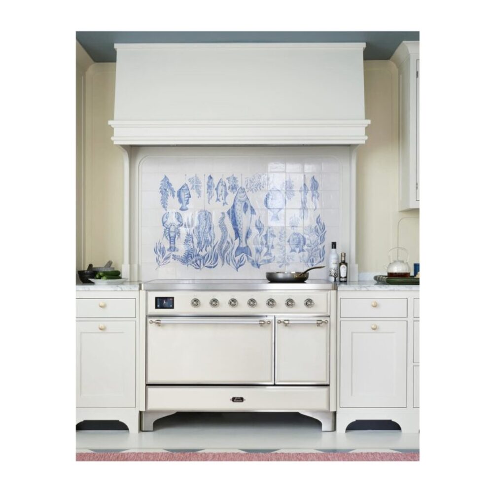ILVE UM12F Majestic II 48 inch Dual Fuel Range with 8 Black Brass Burners, Griddle