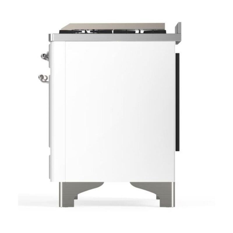 ILVE UM12F Majestic II 48 inch Dual Fuel Range with 8 Black Brass Burners, Griddle