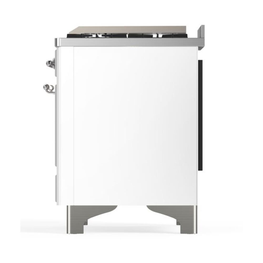 ILVE UM12F Majestic II 48 inch Dual Fuel Range with 8 Black Brass Burners, Griddle