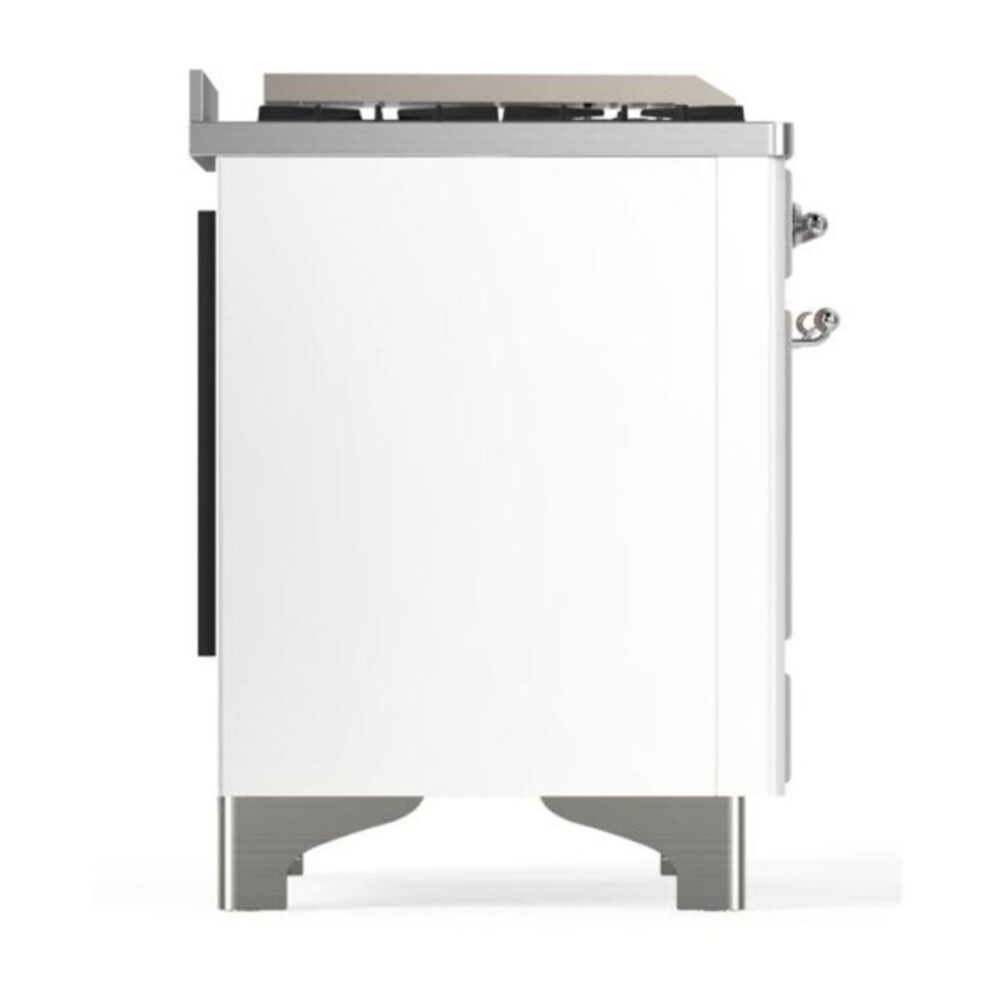 ILVE UM12F Majestic II 48 inch Dual Fuel Range with 8 Black Brass Burners, Griddle
