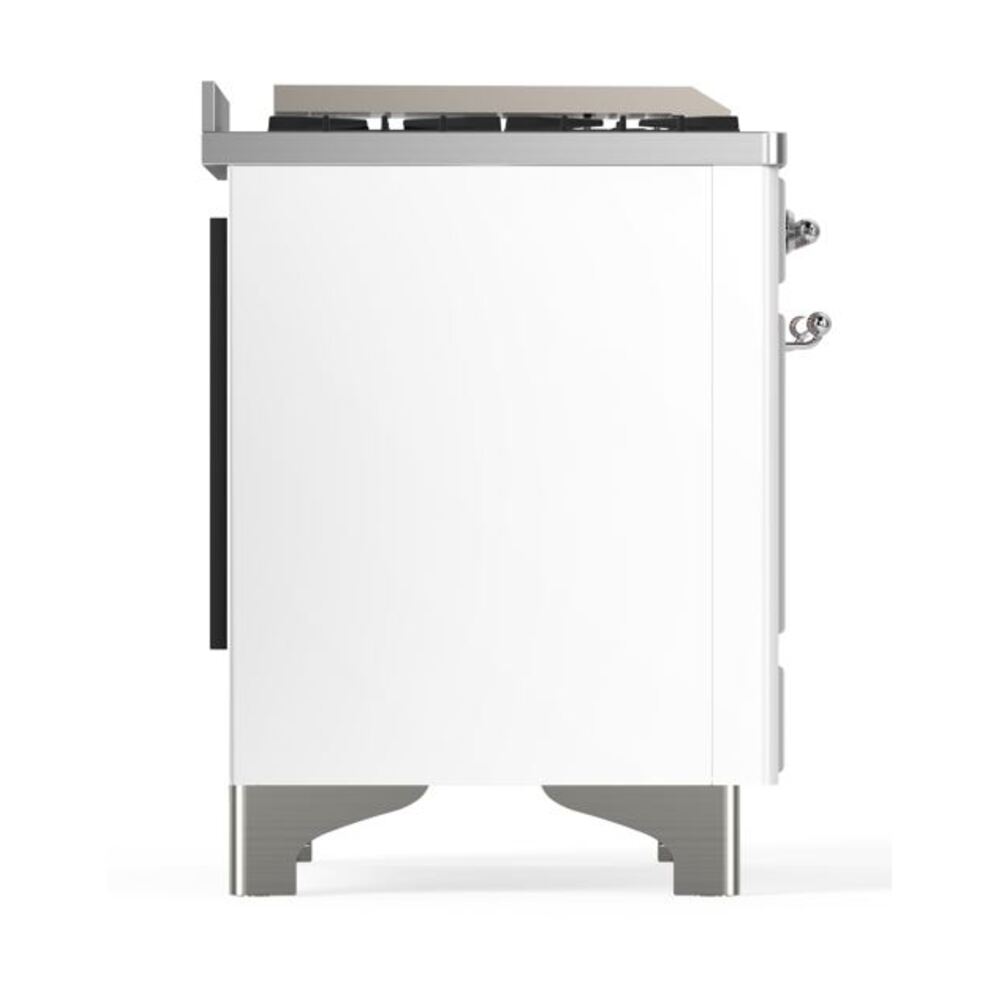 ILVE UM12F Majestic II 48 inch Dual Fuel Range with 8 Black Brass Burners, Griddle