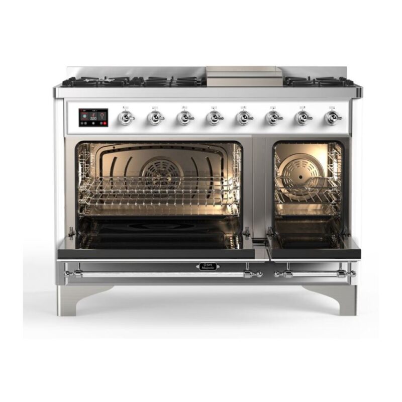 ILVE_UM12FDQNS3WHC_Majestic_II_48_Dual_Fuel_Range_Top_Angle