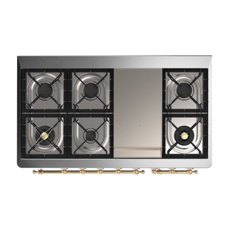 ILVE UM12F Majestic II 48 inch Dual Fuel Range with 8 Burners, Griddle