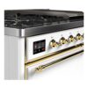ILVE UM12F Majestic II 48 inch Dual Fuel Range with 8 Black Brass Burners, Griddle