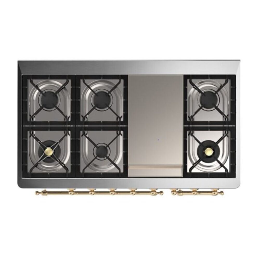 ILVE UM12F Majestic II 48 inch Dual Fuel Range with 8 Burners, Griddle