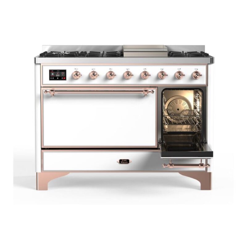 ILVE_UM12FDQNS3WHPLP_Majestic_II_48"_Dual_Fuel_Range_Right_Angle