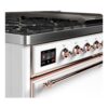 ILVE UM12F Majestic II 48 inch Dual Fuel Range with 8 Black Brass Burners, Griddle