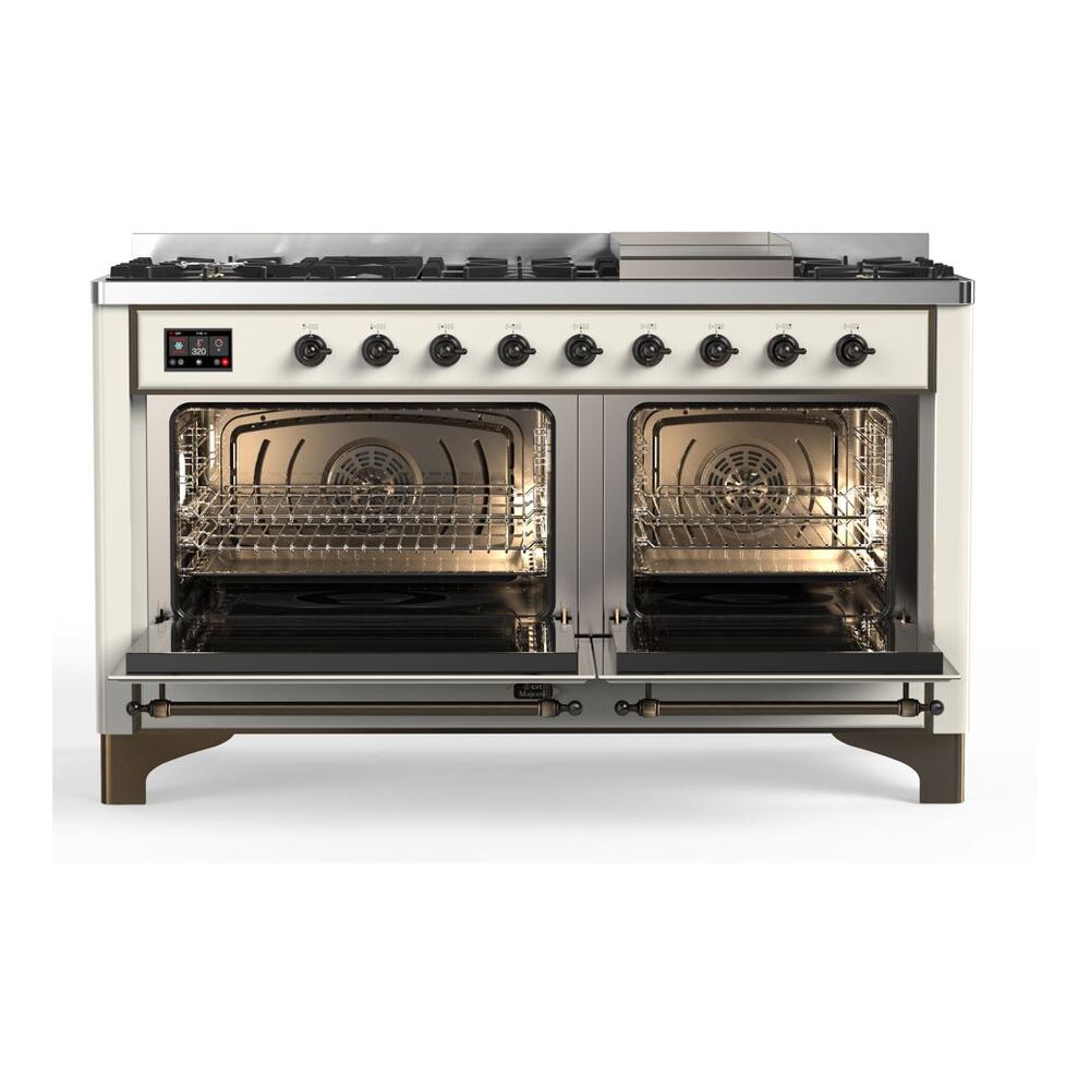 ILVE UM15F Majestic II 60 inch Dual Fuel Range with 9 Burners, Griddle