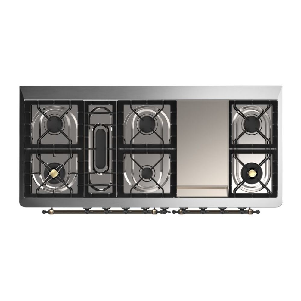 ILVE UM15F Majestic II 60 inch Dual Fuel Range with 9 Burners, Griddle