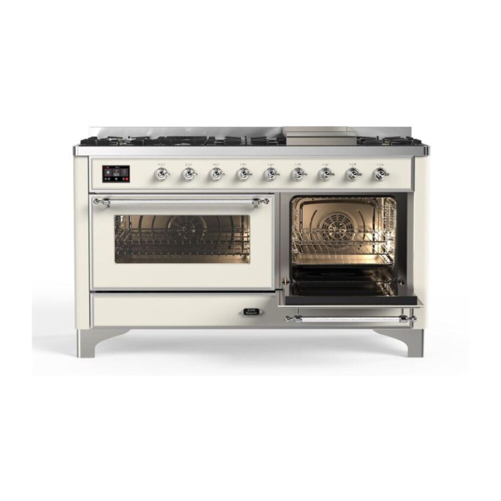 ILVE_UM15FDNS3AWC_Majestic_II_60"_Dual_Fuel_Range_side-oven-opened