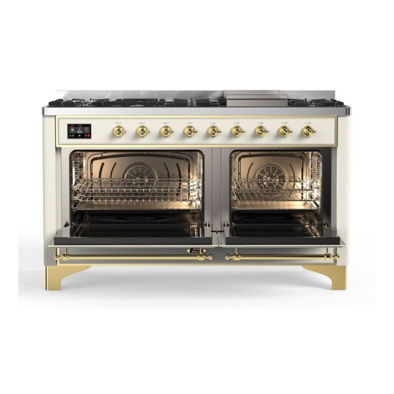 ILVE UM15F Majestic II 60 inch Dual Fuel Range with 9 Burners, Griddle