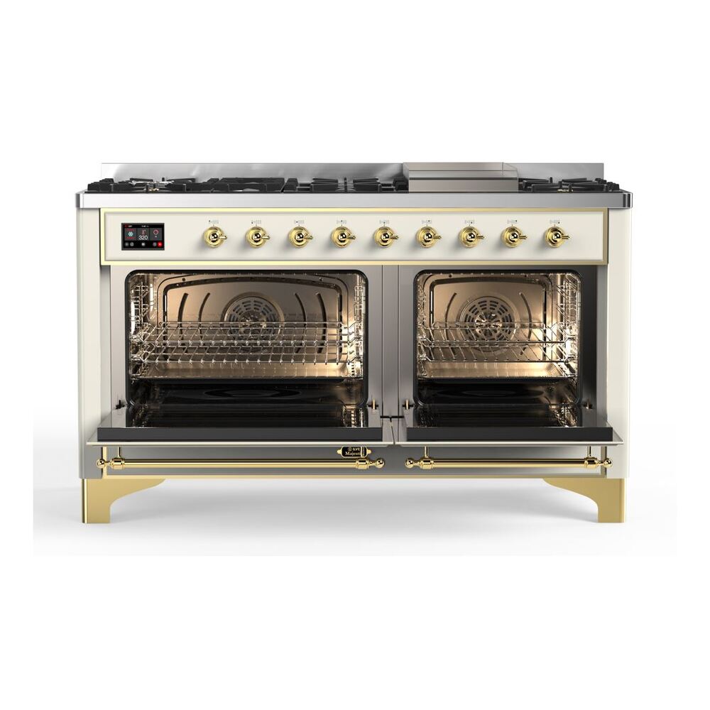 ILVE UM15F Majestic II 60 inch Dual Fuel Range with 9 Burners, Griddle