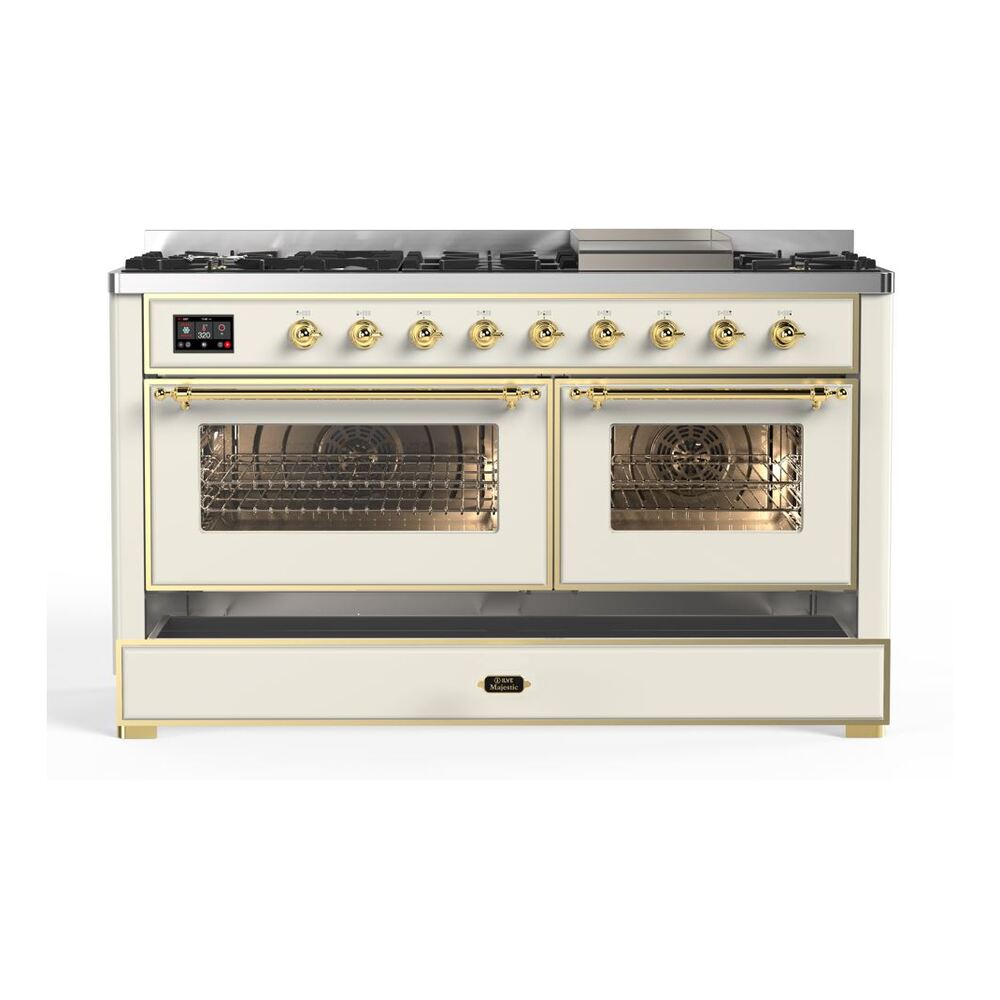 ILVE UM15F Majestic II 60 inch Dual Fuel Range with 9 Burners, Griddle