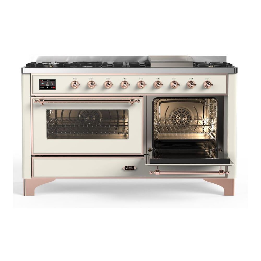 ILVE_UM15FDNS3AWPLP_Majestic_II_60"_Dual_Fuel_Range_side-oven-door-opened