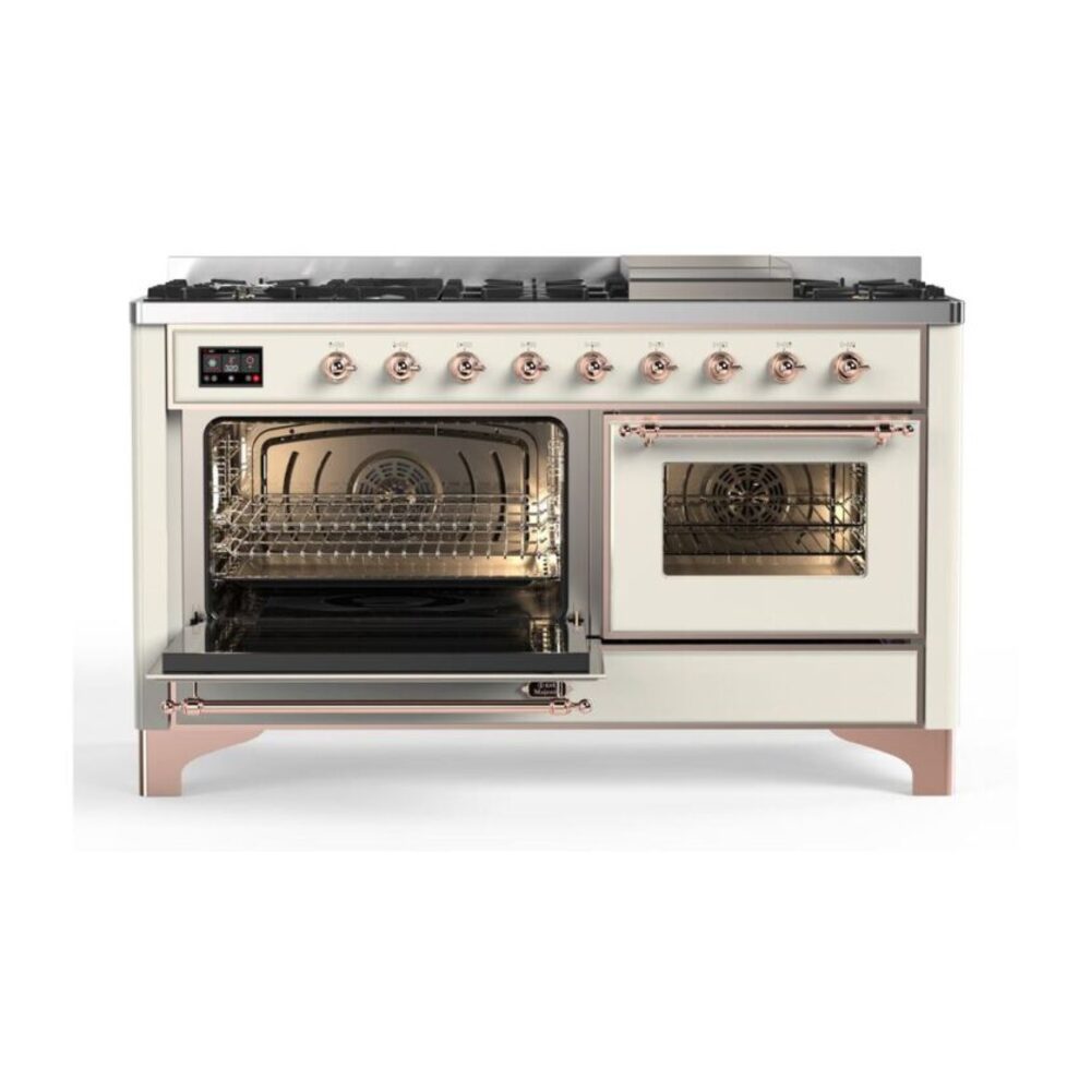ILVE_UM15FDNS3AWP_Majestic_II_60"_Dual_Fuel_Range_main-oven-door-opened