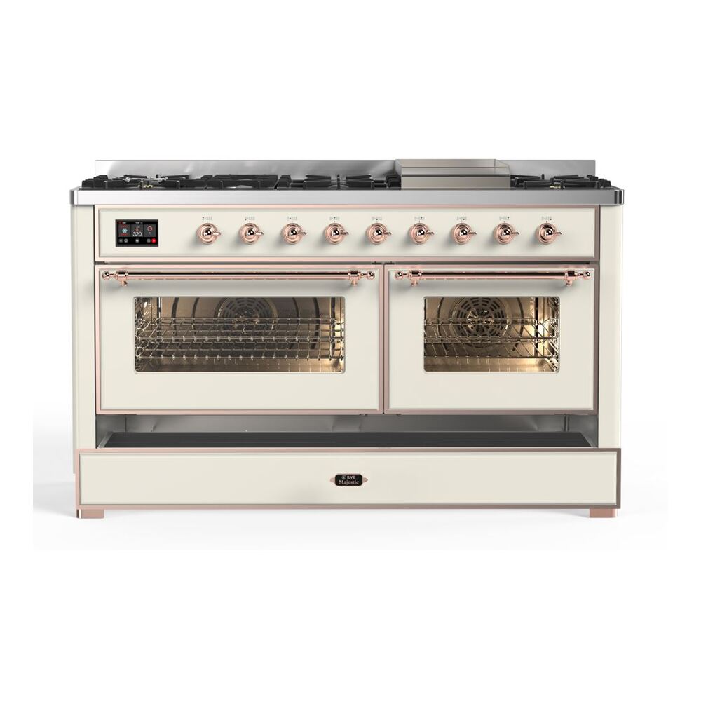 ILVE_UM15FDNS3AWP_Majestic_II_60"_Dual_Fuel_Range_drawer-opened