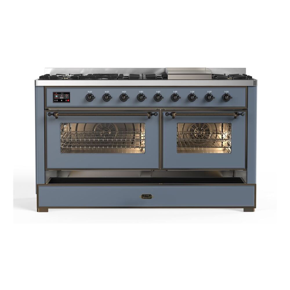 ILVE UM15F Majestic II 60 inch Dual Fuel Range with 9 Burners, Griddle