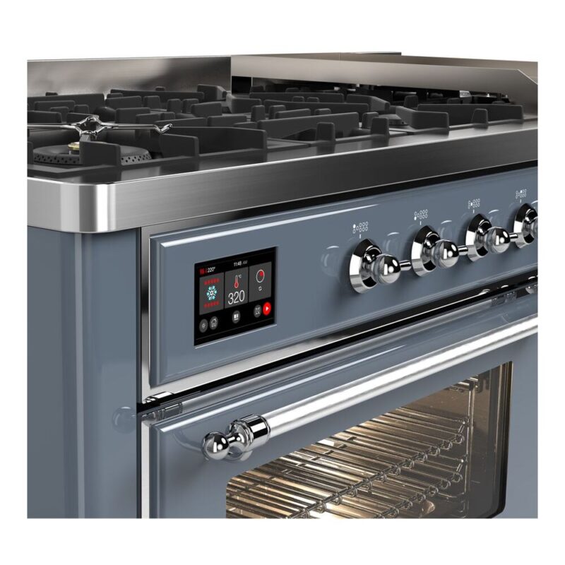 ILVE_UM15FDNS3BGCLP_Majestic_II_60"_Dual_Fuel_Range_oven_opened
