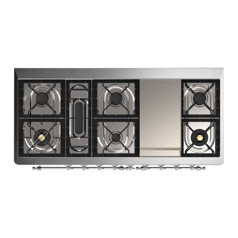ILVE UM15F Majestic II 60 inch Dual Fuel Range with 9 Burners, Griddle