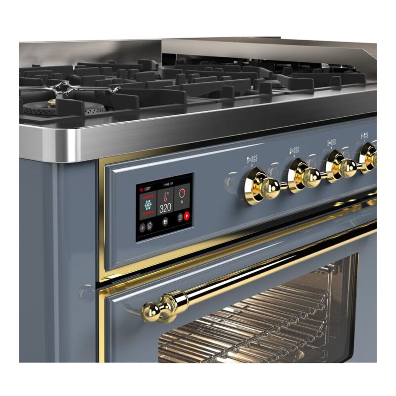 ILVE_UM15FDNS3BGGLP_Majestic_II_60"_Dual_Fuel_Range_oven_opened