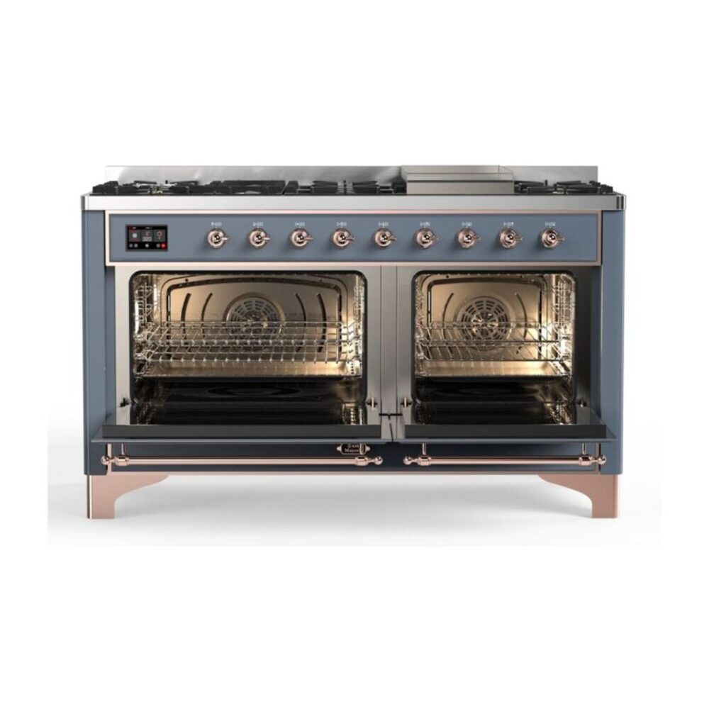 ILVE_UM15FDNS3BGPLP_Majestic_II_60"_Dual_Fuel_Range_oven_opened