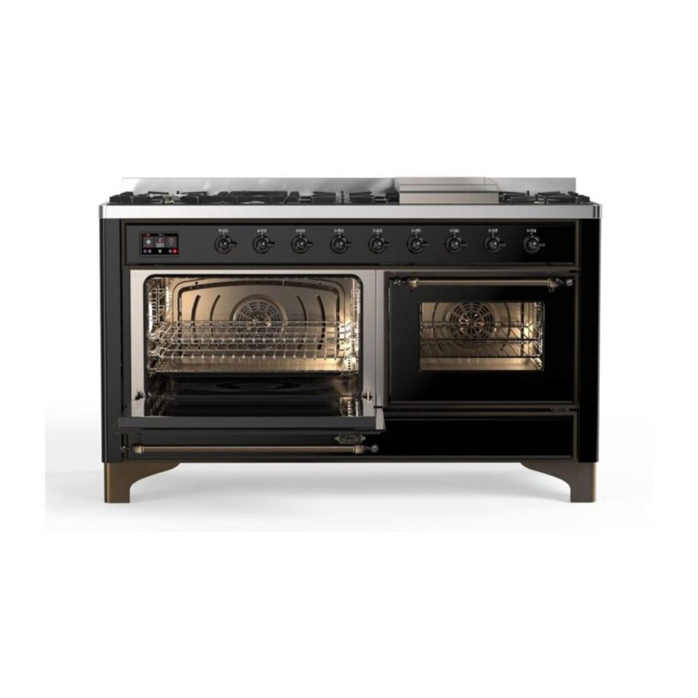ILVE_UM15FDNS3BKBLP_Majestic_II_60"_Dual_Fuel_Range_Left_Angle