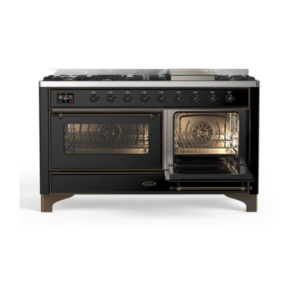 ILVE_UM15FDNS3BKBLP_Majestic_II_60"_Dual_Fuel_Range_Right_Angle