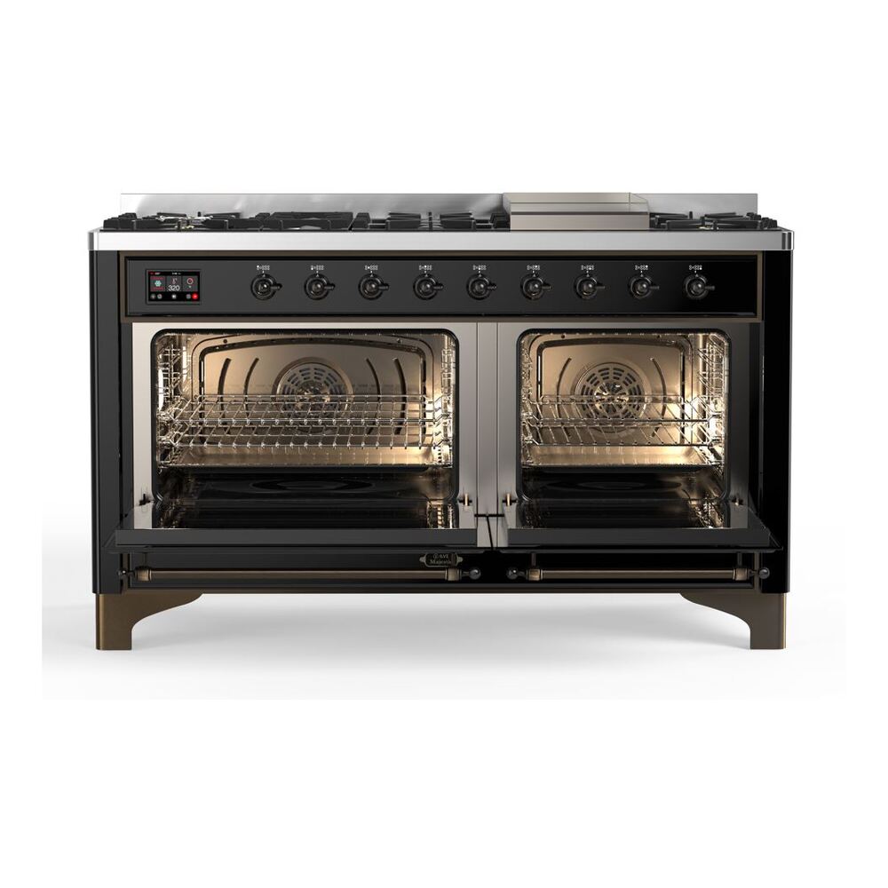 ILVE_UM15FDNS3BKB_Majestic_II_60"_Dual_Fuel_Range_Front_View