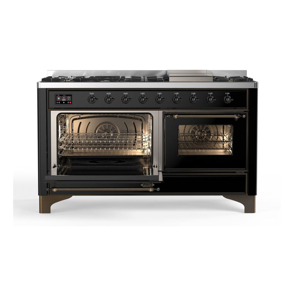 ILVE_UM15FDNS3BKB_Majestic_II_60"_Dual_Fuel_Range_Left_Angle