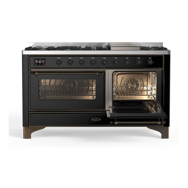 ILVE_UM15FDNS3BKB_Majestic_II_60"_Dual_Fuel_Range_Right_Angle
