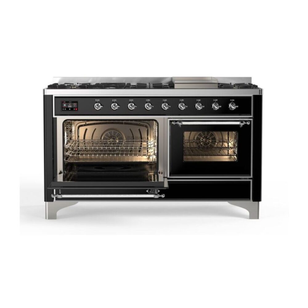 ILVE_UM15FDNS3BKC_Majestic_II_60"_Dual_Fuel_Range_main-oven-door-opened