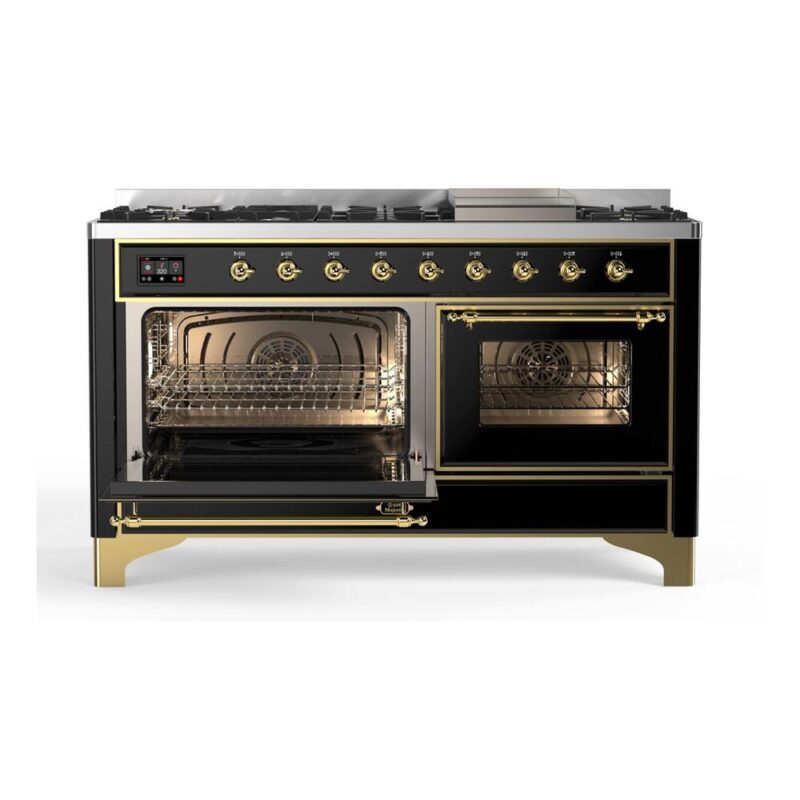 ILVE_UM15FDNS3BKGLP_Majestic_II_60"_Dual_Fuel_Range_Left_Angle