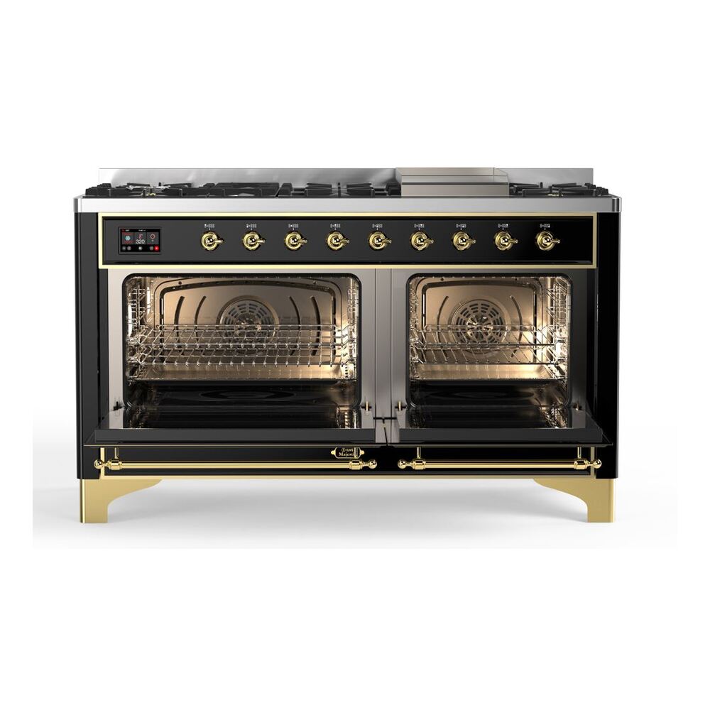 ILVE_UM15FDNS3BKG_Majestic_II_60"_Dual_Fuel_Range_Front_View