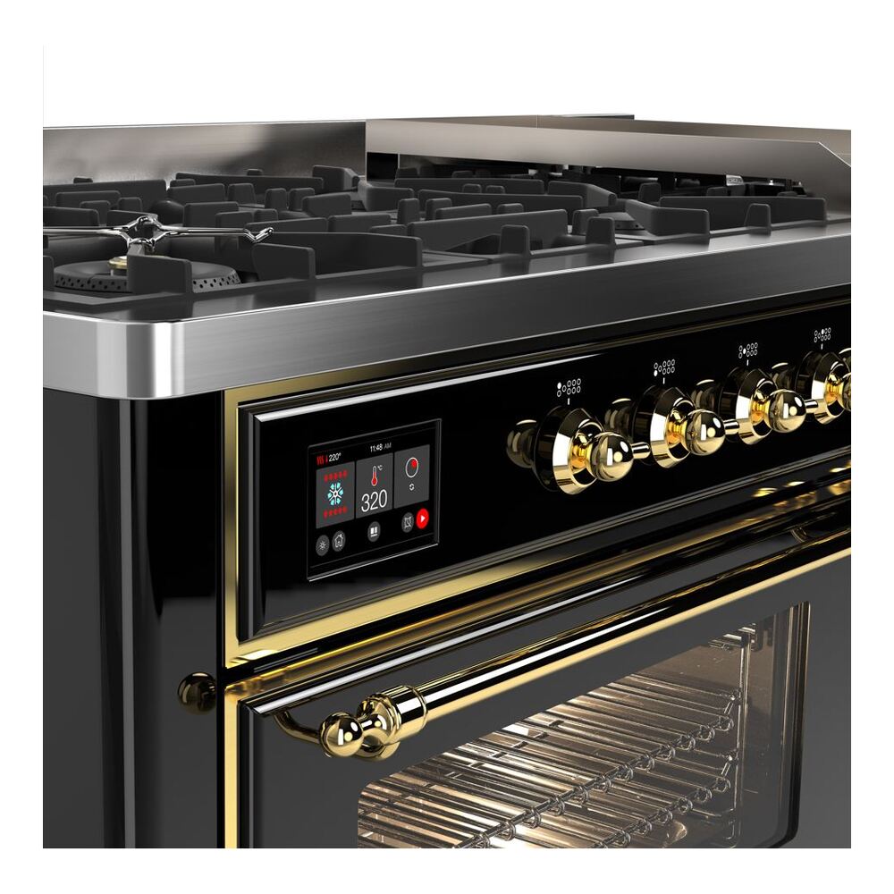 ILVE_UM15FDNS3BKG_Majestic_II_60"_Dual_Fuel_Range_Top_Angle