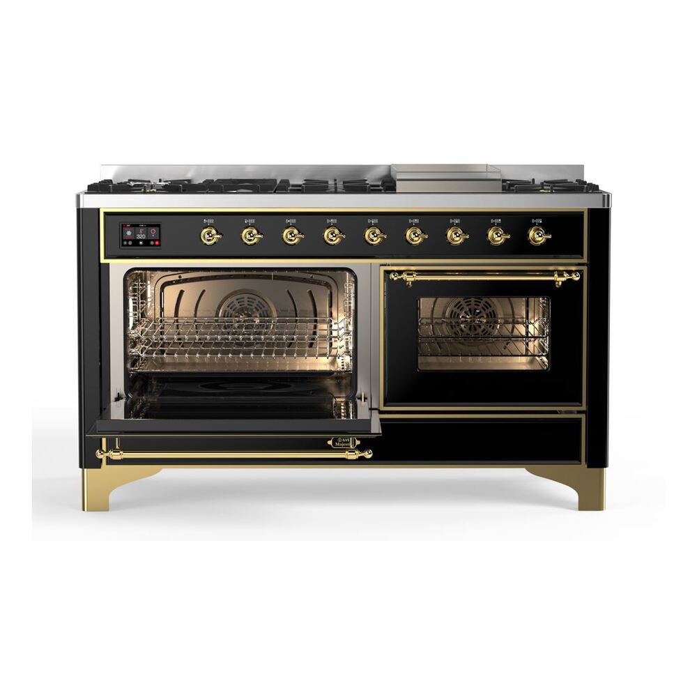 ILVE_UM15FDNS3BKG_Majestic_II_60"_Dual_Fuel_Range_Left_Angle
