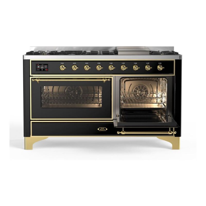 ILVE_UM15FDNS3BKG_Majestic_II_60"_Dual_Fuel_Range_Right_Angle