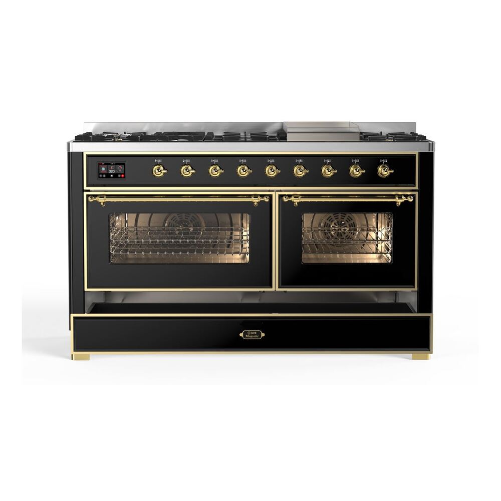 ILVE UM15F Majestic II 60 inch Dual Fuel Range with 9 Burners, Griddle