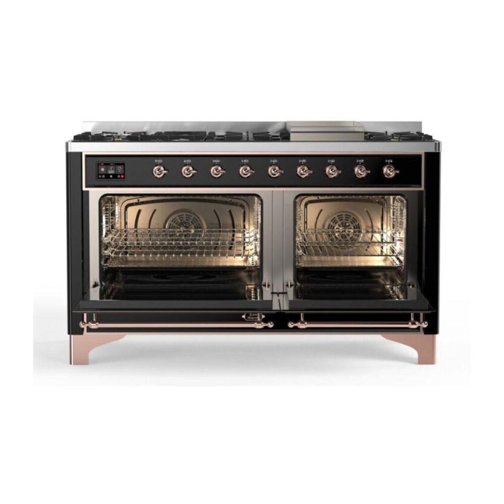 ILVE_UM15FDNS3BKP_Majestic_II_60"_Dual_Fuel_Range_oven-doors-opened