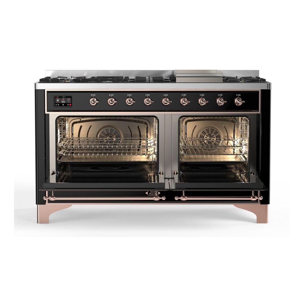 ILVE_UM15FDNS3BKP_Majestic_II_60"_Dual_Fuel_Range_oven-doors-opened