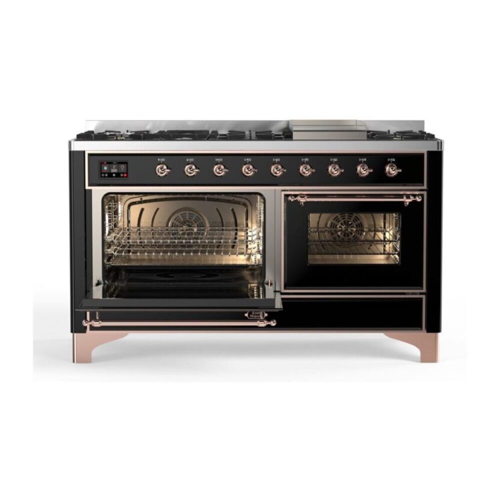 ILVE_UM15FDNS3BKP_Majestic_II_60"_Dual_Fuel_Range_side-oven-door-opened