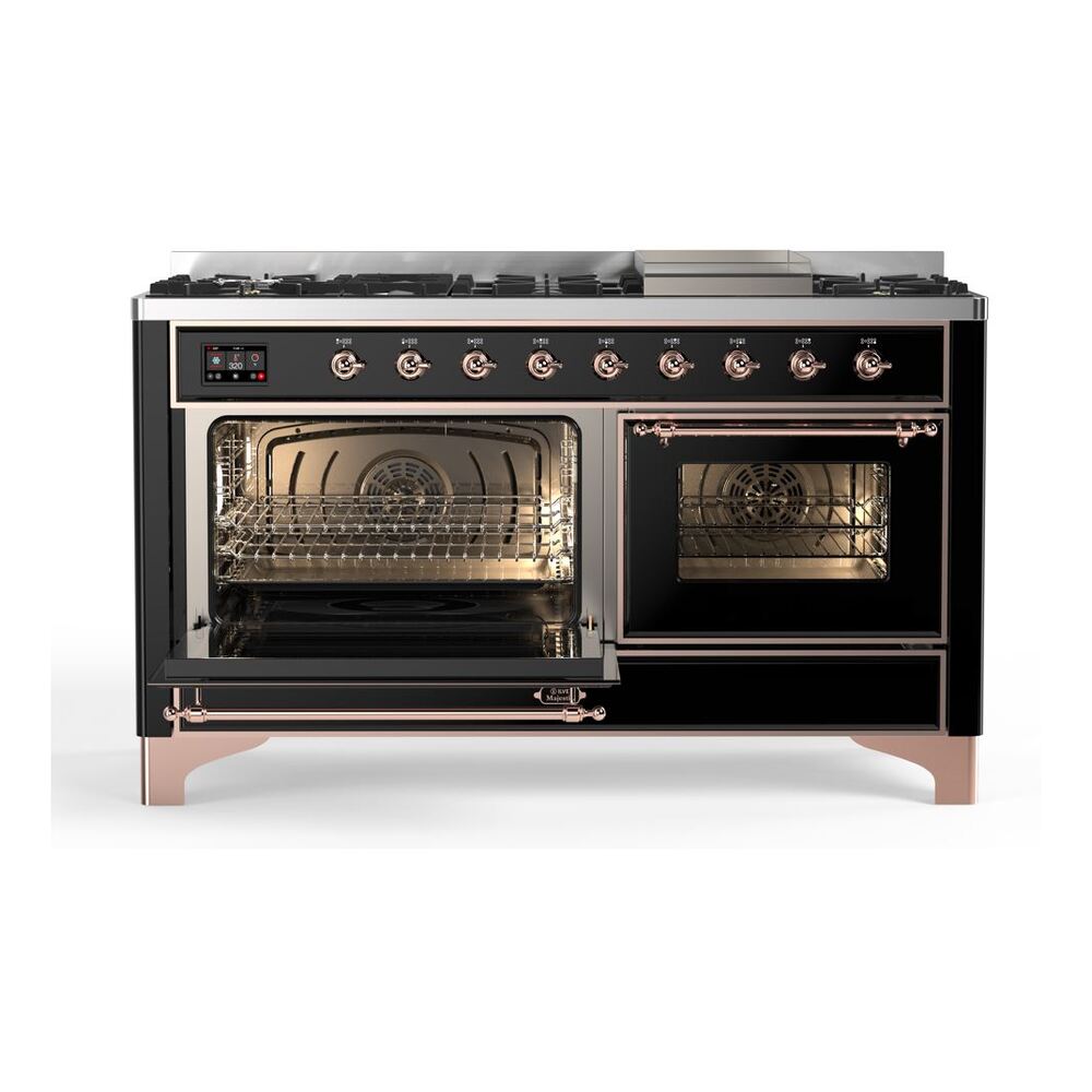 ILVE_UM15FDNS3BKP_Majestic_II_60"_Dual_Fuel_Range_side-oven-door-opened