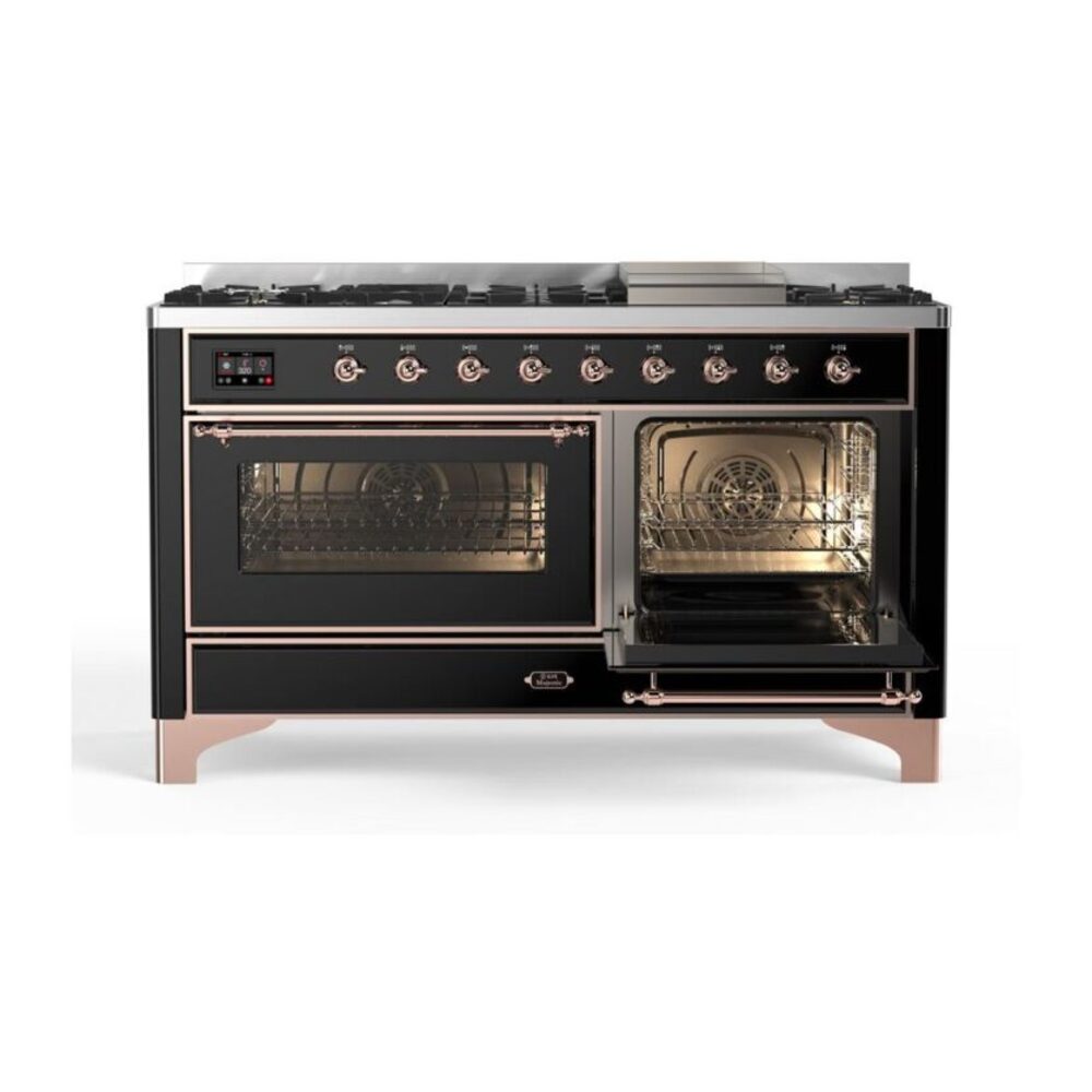 ILVE_UM15FDNS3BKP_Majestic_II_60"_Dual_Fuel_Range_drawer-opened