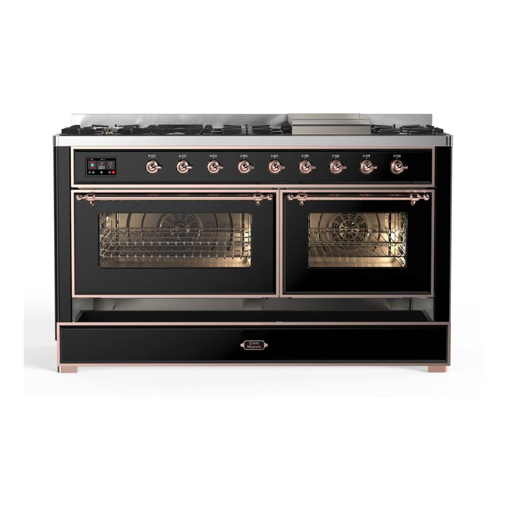 ILVE UM15F Majestic II 60 inch Dual Fuel Range with 9 Burners, Griddle