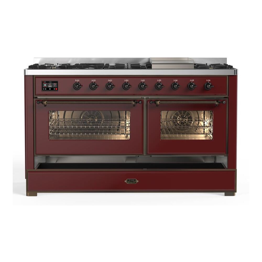 ILVE UM15F Majestic II 60 inch Dual Fuel Range with 9 Burners, Griddle