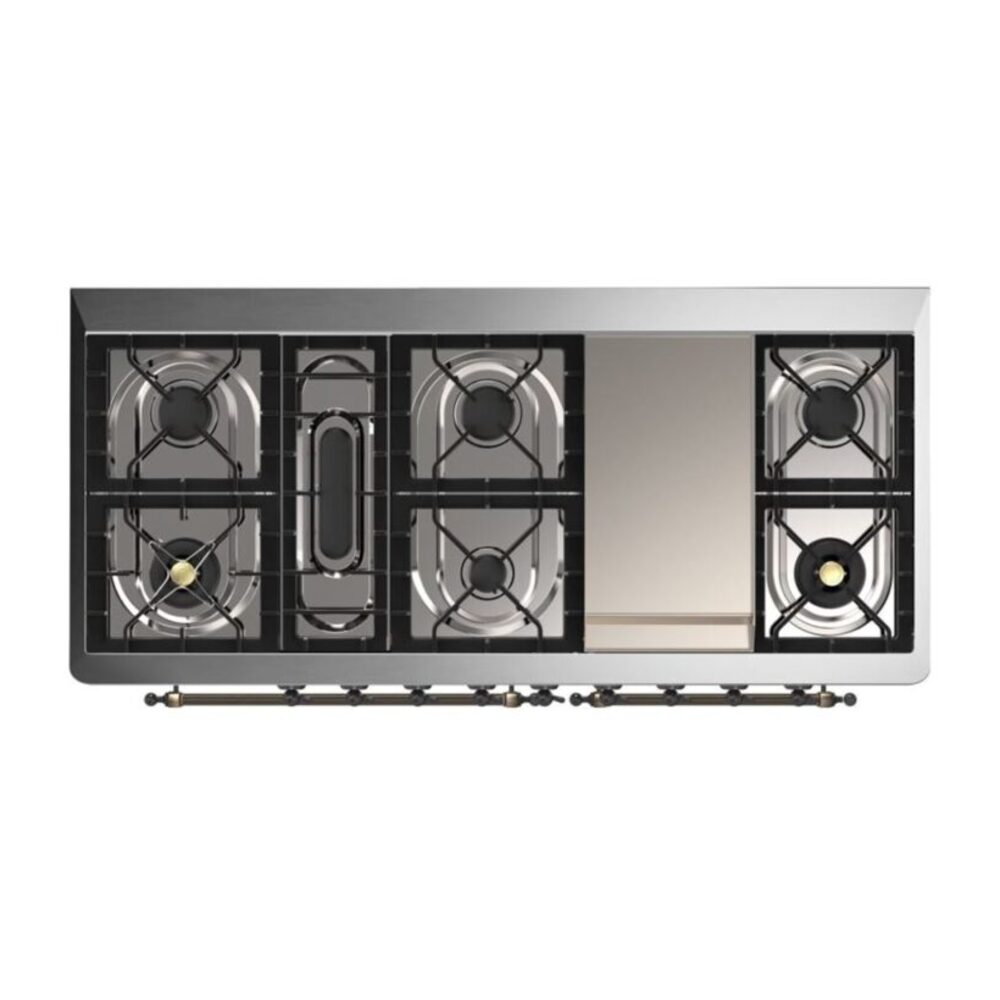 ILVE UM15F Majestic II 60 inch Dual Fuel Range with 9 Burners, Griddle