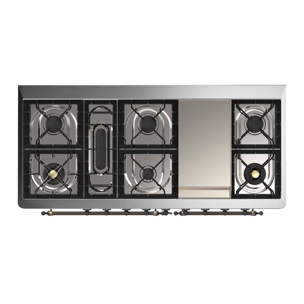 ILVE UM15F Majestic II 60 inch Dual Fuel Range with 9 Burners, Griddle