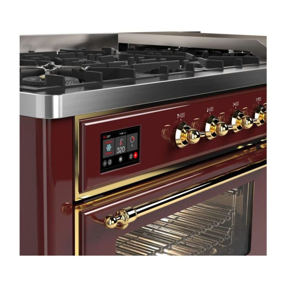 ILVE_UM15FDNS3BUGLP_Majestic_II_60"_Dual_Fuel_Range_Top_Angle
